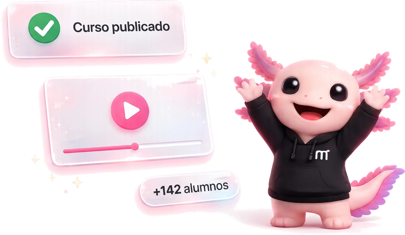 Mocca: curso publicado, reproductor de lección y +142 alumnos