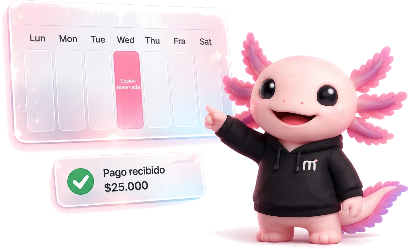 Mocca: sesión 1:1 reservada en el calendario y pago recibido